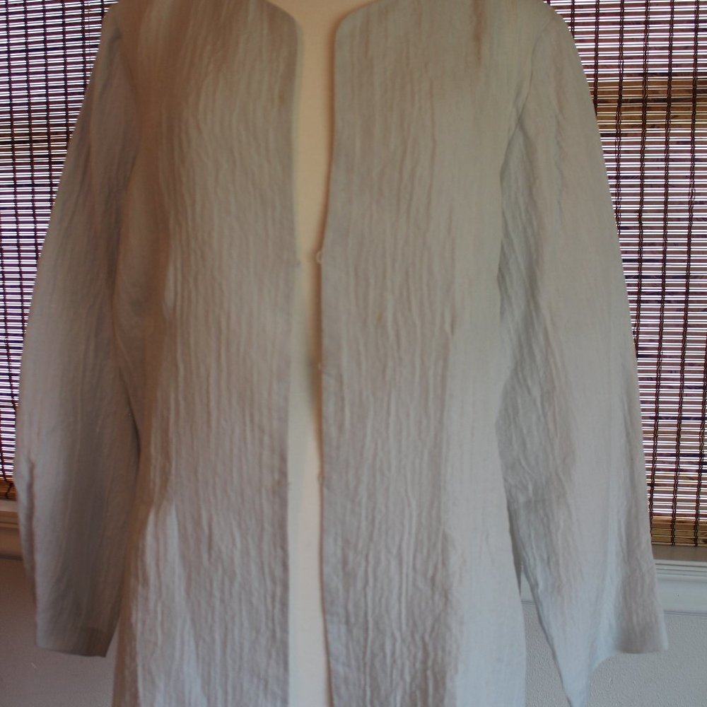 Eileen Fisher Cream Crinkle Shear Jacket